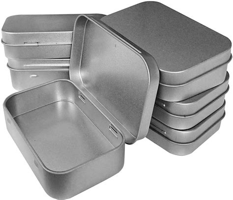 small metal hinged boxes|metal boxes with hinged lids.